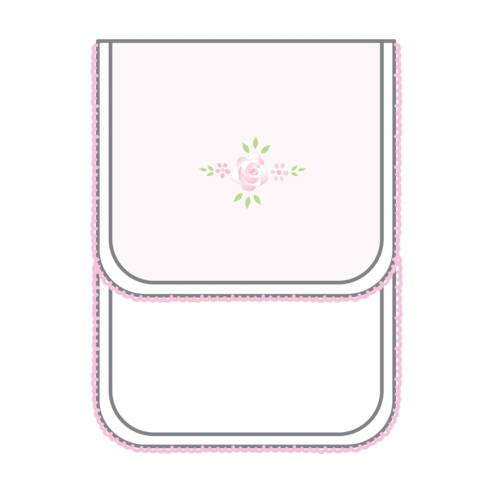 Hope's Rose Spring Embroidered Burp Cloth | Pink