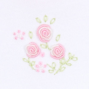 Hope's Rose Spring Embroidered Bib | Pink