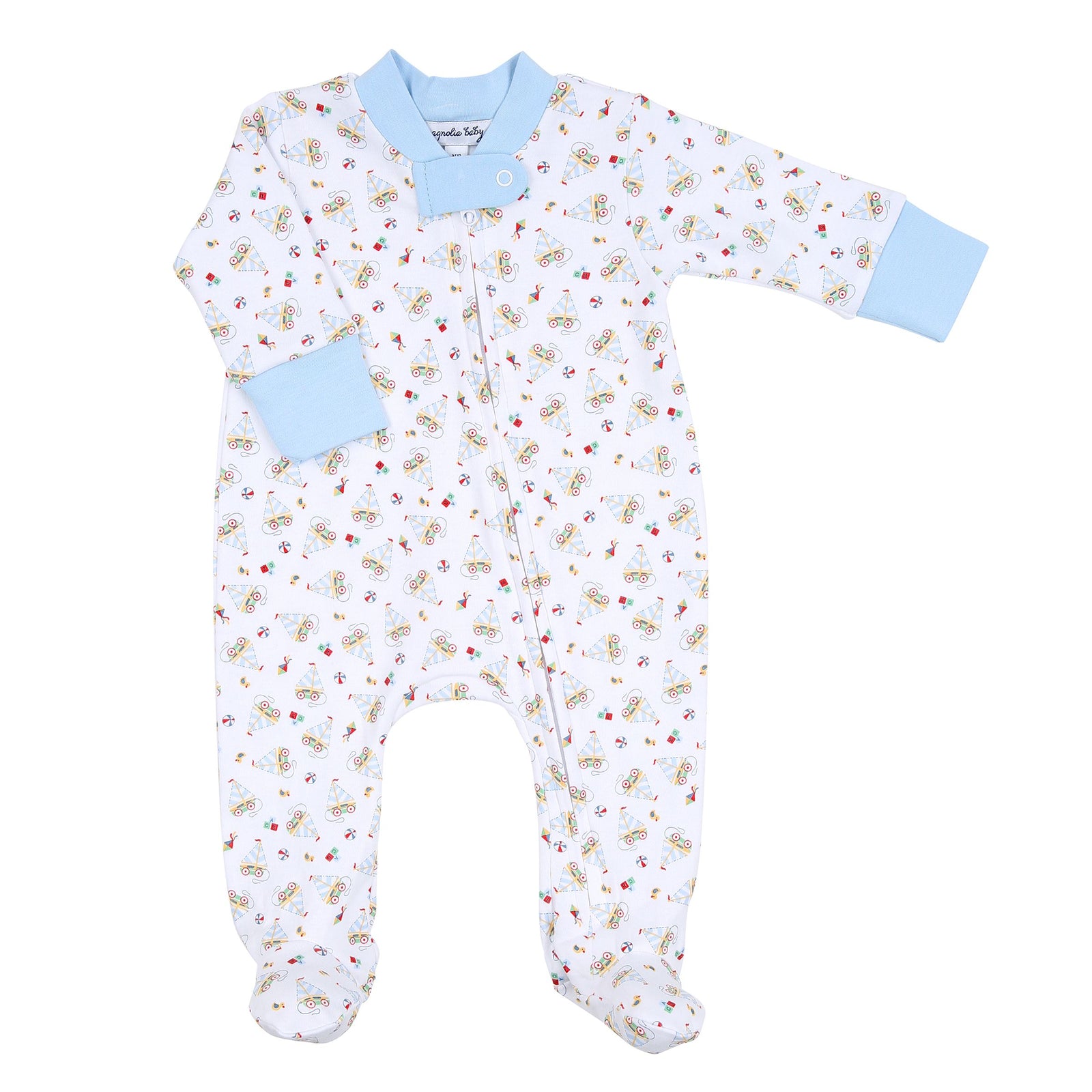 Vintage Sailboat Zipper Footie