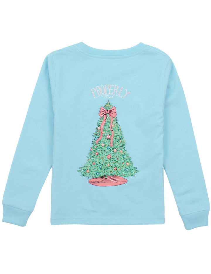 Merry And Bright Long Sleeve Tee | Powder Blue