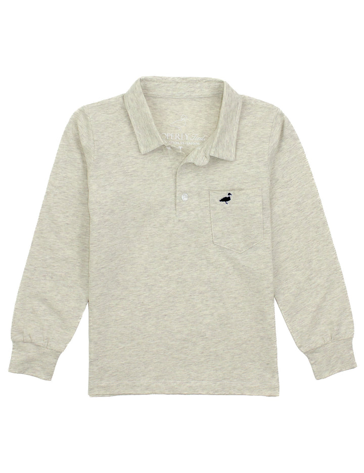 Long Sleeve Harrison Pocket Polo | Oatmeal
