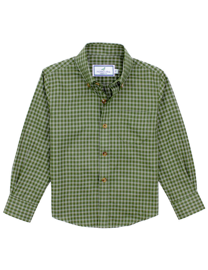 Boys Woodland Sportshirt | Cypress Needle