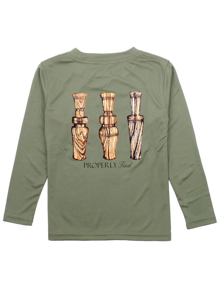 Long Sleeve Performance Tee Polo | Duck Calls Olive