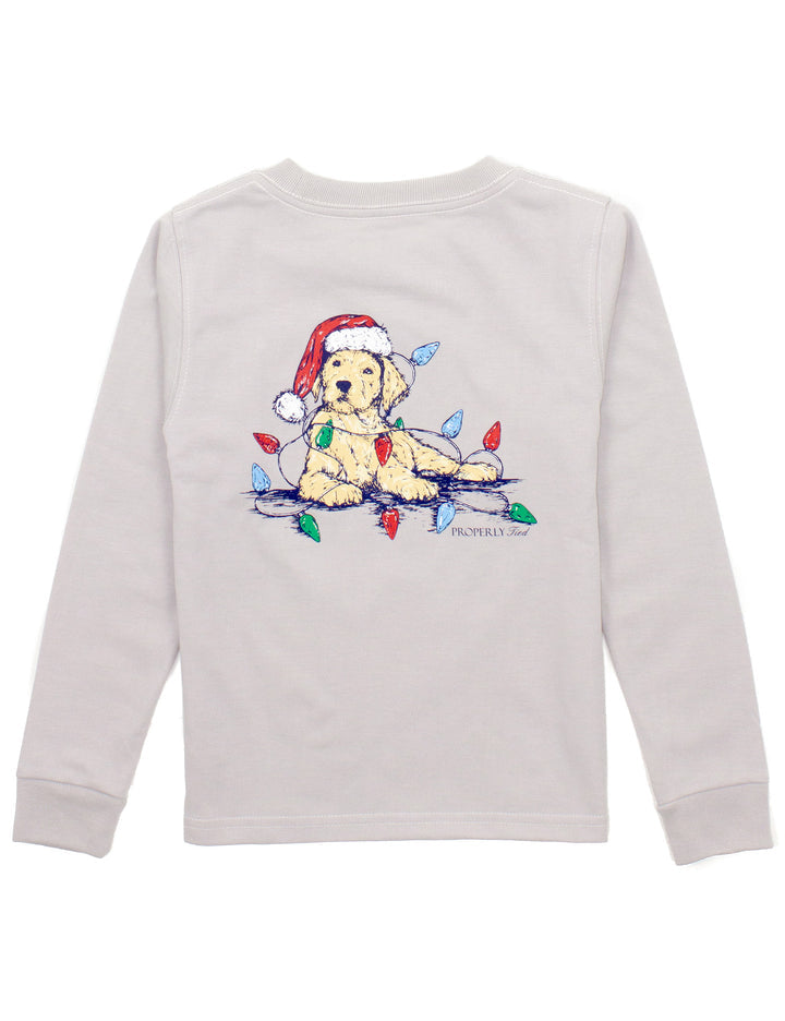 Santa Paws Long Sleeve Tee | Ice Grey