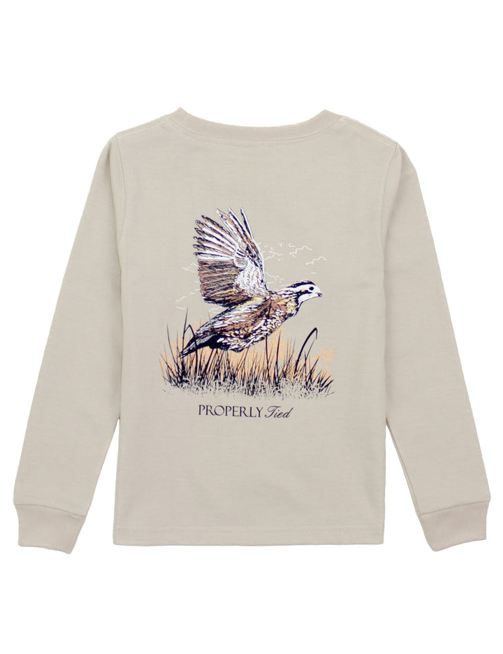 Long Sleeve Quail Graphic Tee | Linen