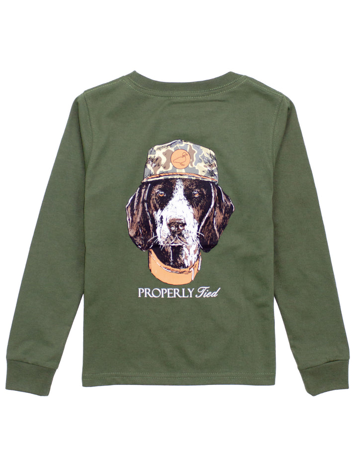 Long Sleeve Man's Best Friend Graphic Tee | Olive