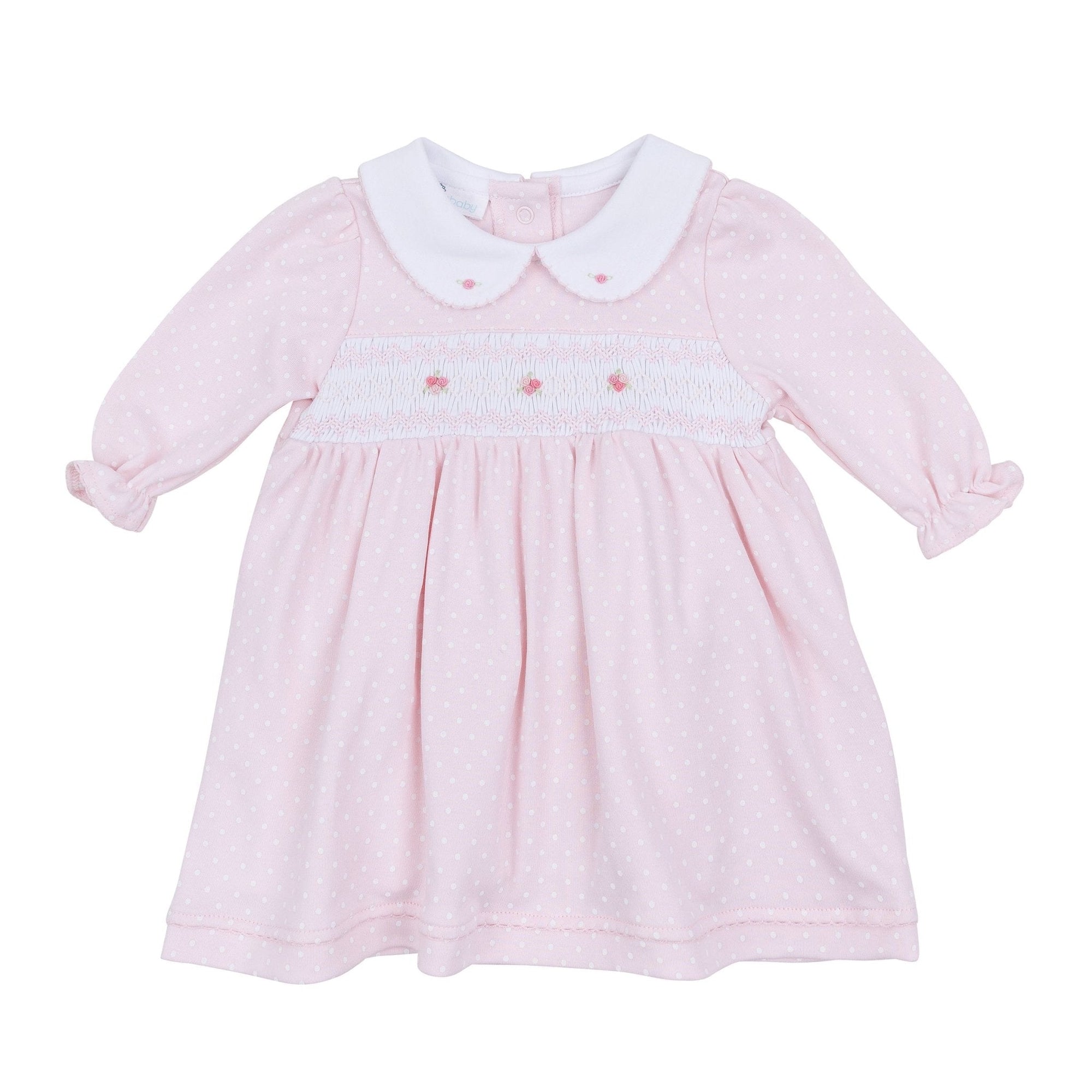 Mia's Smocked Collared Long Sleeve Dress Set