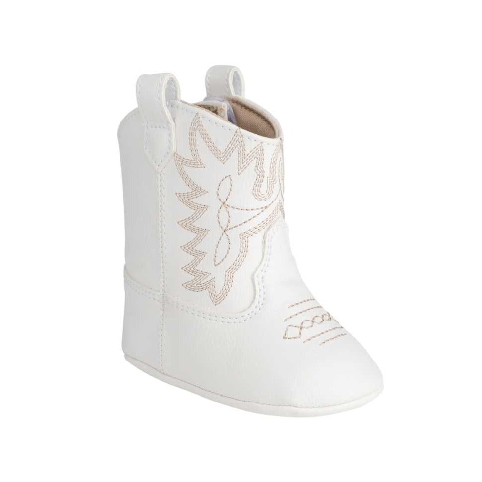 Miller Infant Western Boot | White with Tan Stitching