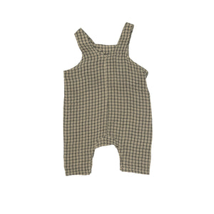 Green Gingham Grid Muslin Overall