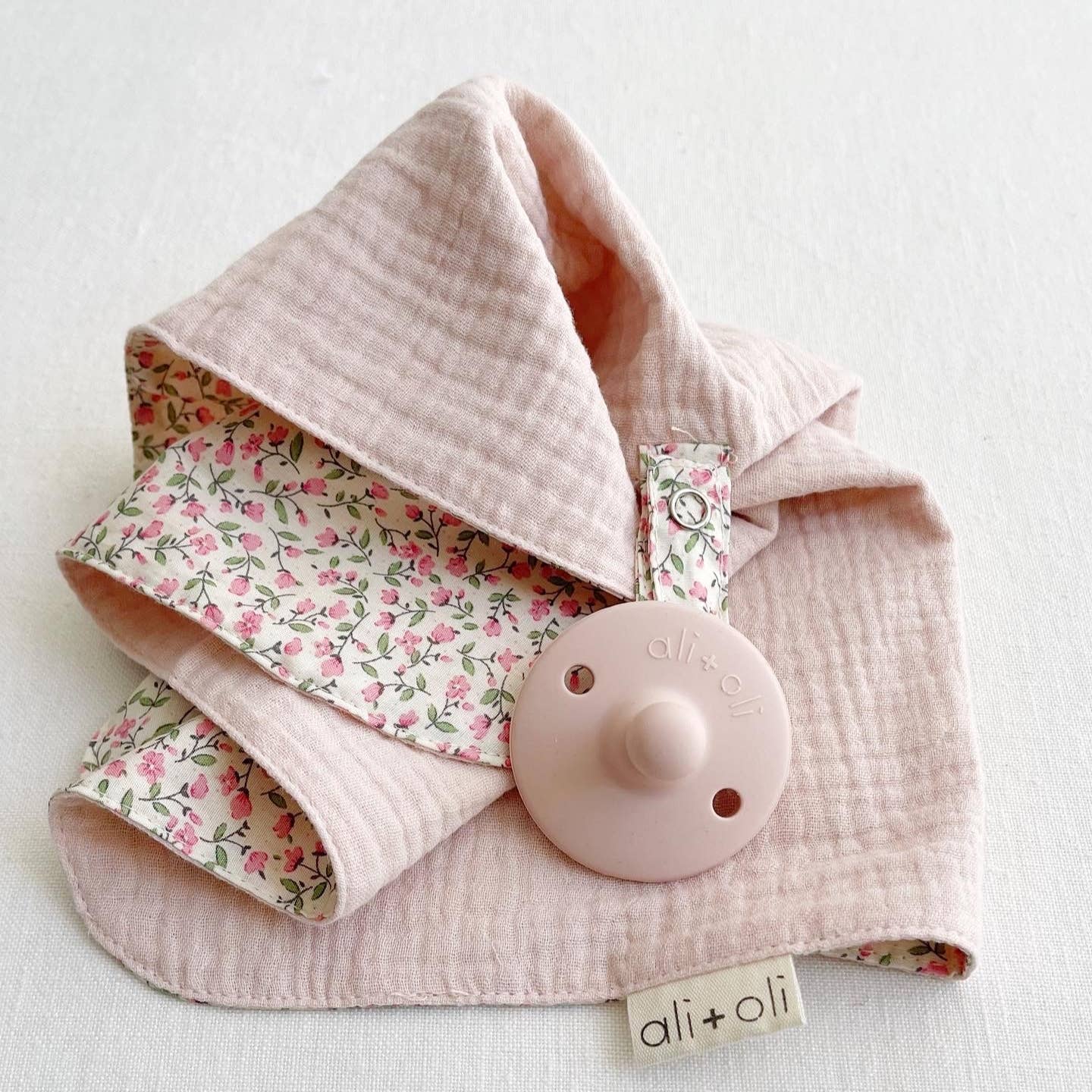 Pacifier Blanket Holder | Pink Flowers