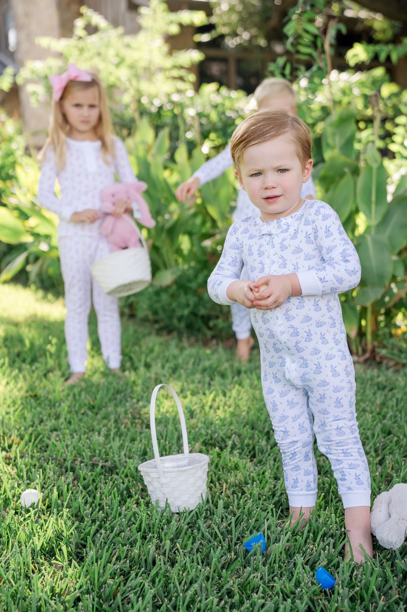 Parker Zipper Pajama | Bunny Hop Blue