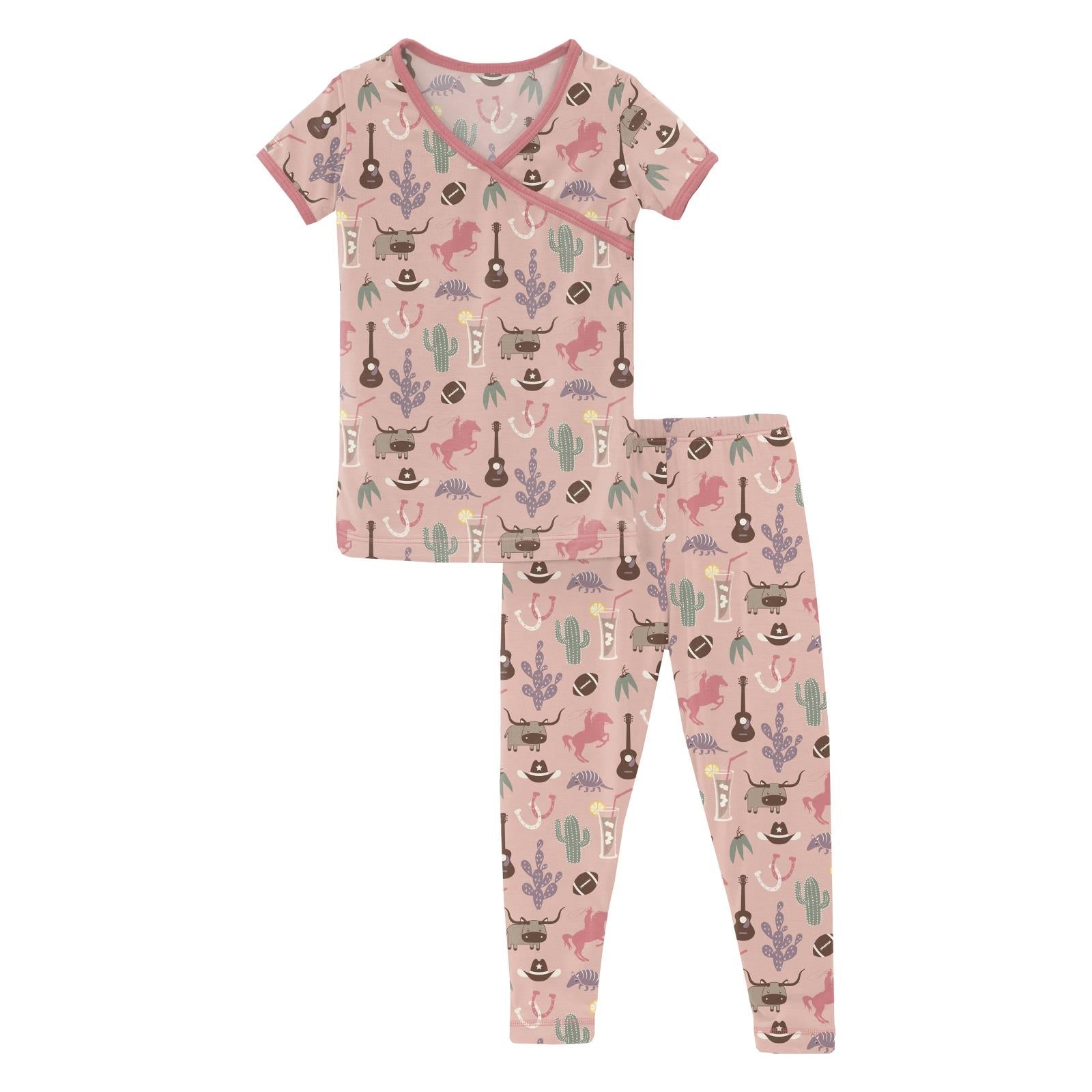 Short Sleeve Kimono Pajama Set | Peach Blossom Rodeo