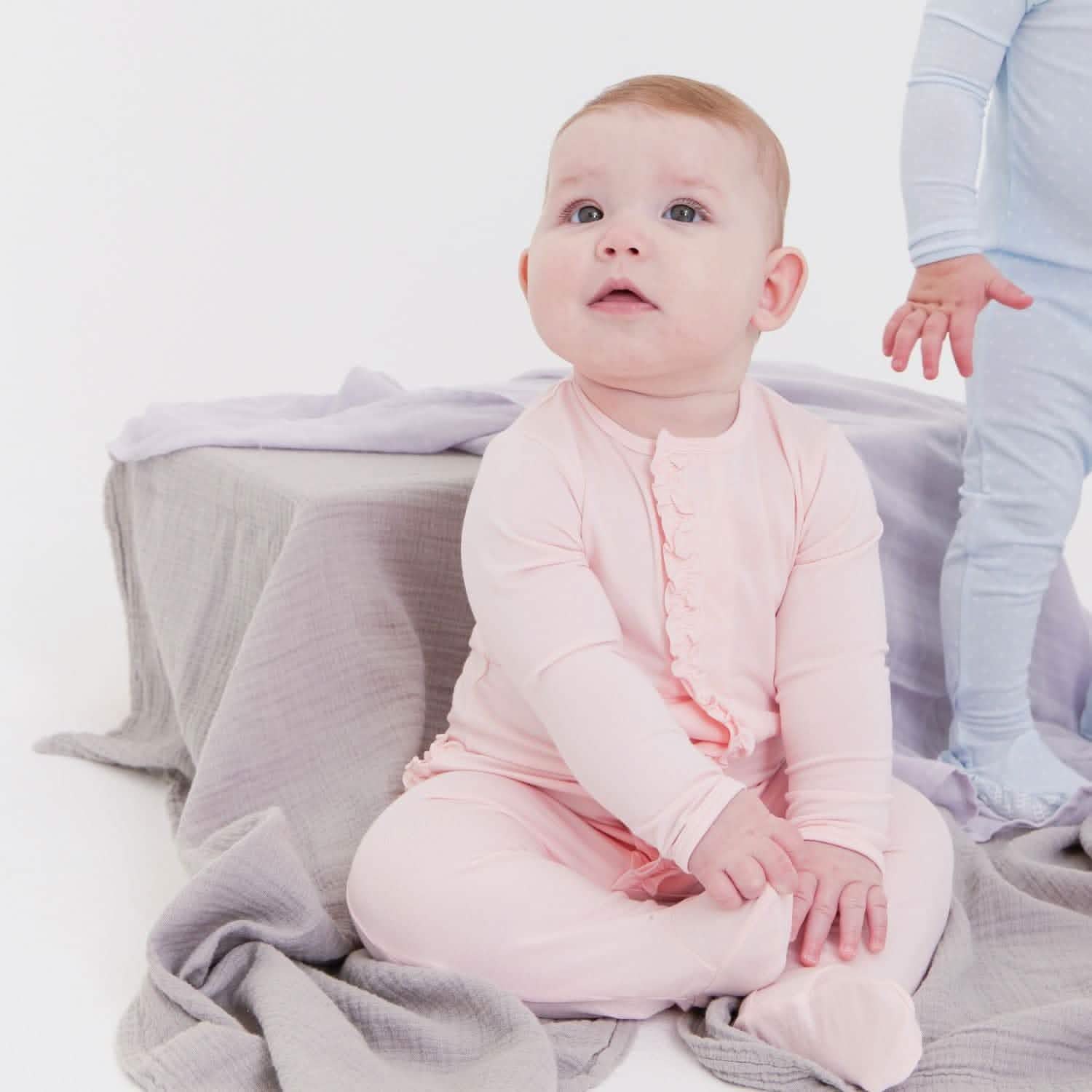 Pin Dot Pink Magnetic Footie with Ruffles