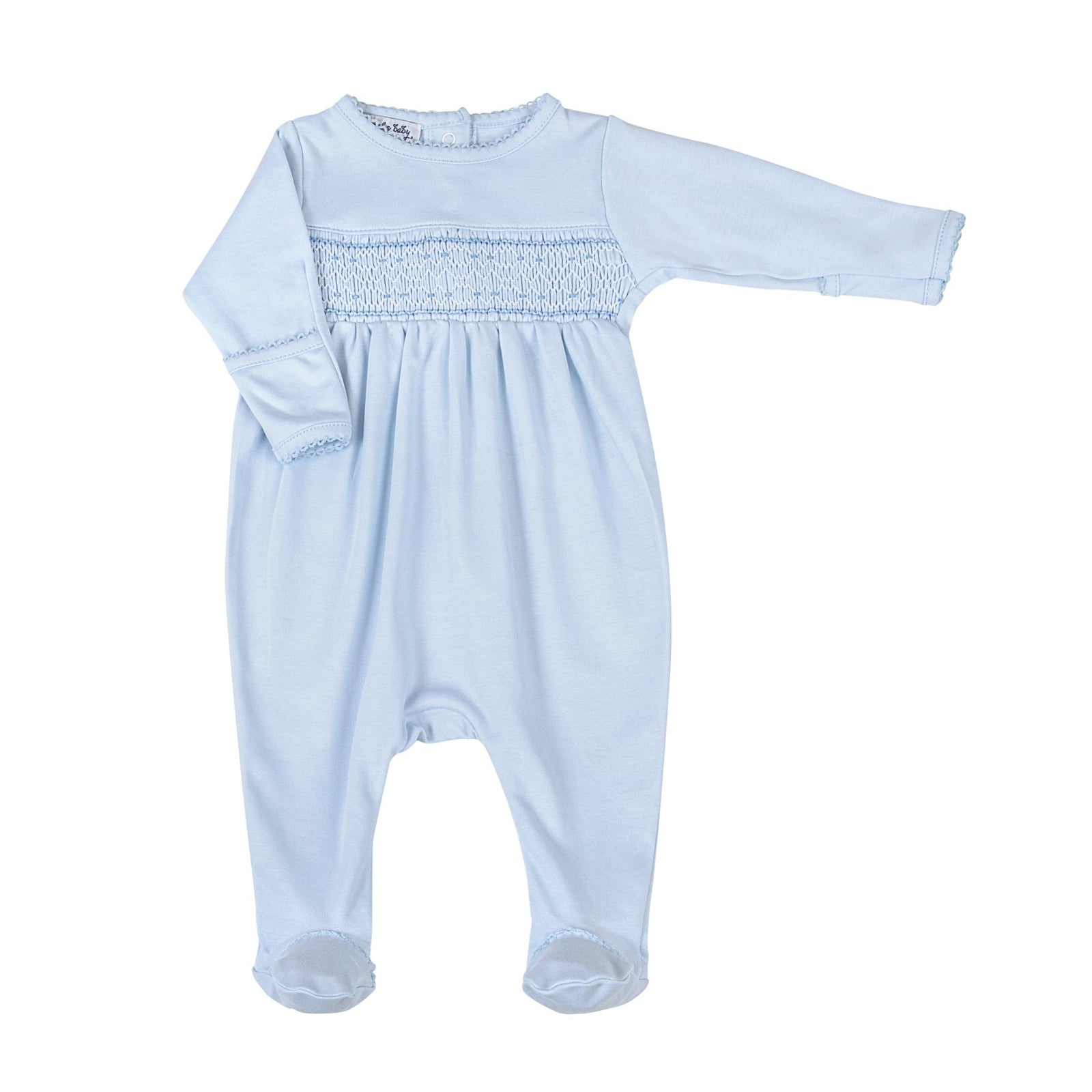 Pink and Blue Smocked Footie | Blue