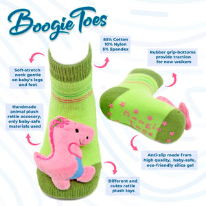 Pink Bunny Boogie Toes | Baby Rattle Socks