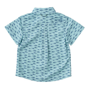 Short Sleeve Fishing Shirt | Aqua Tuna Print