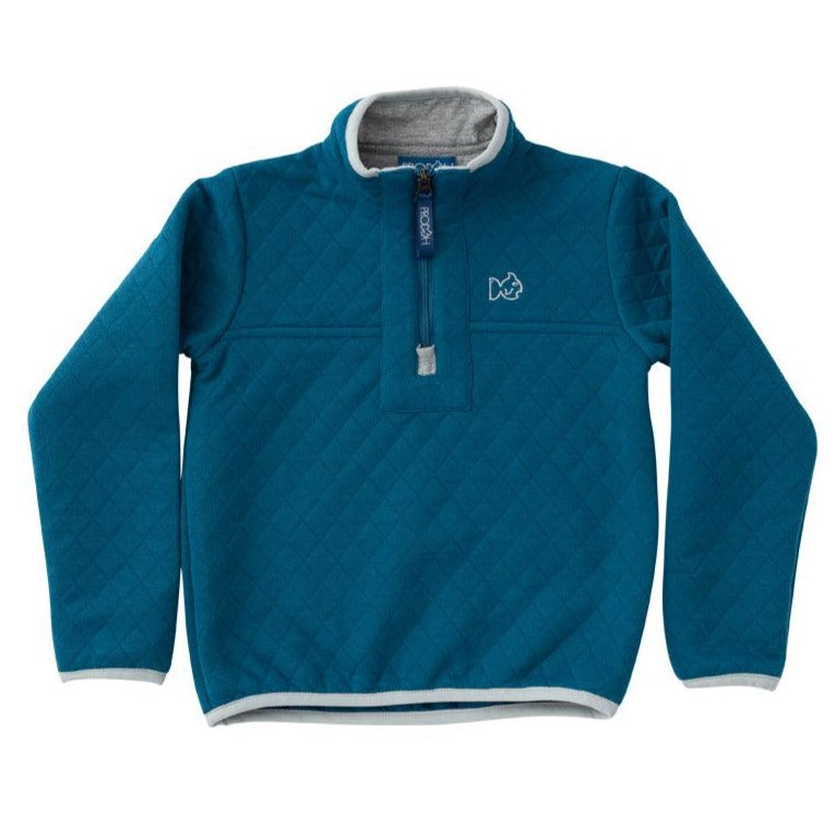 Boys Quilted Zip Pullover | Blue Tincture