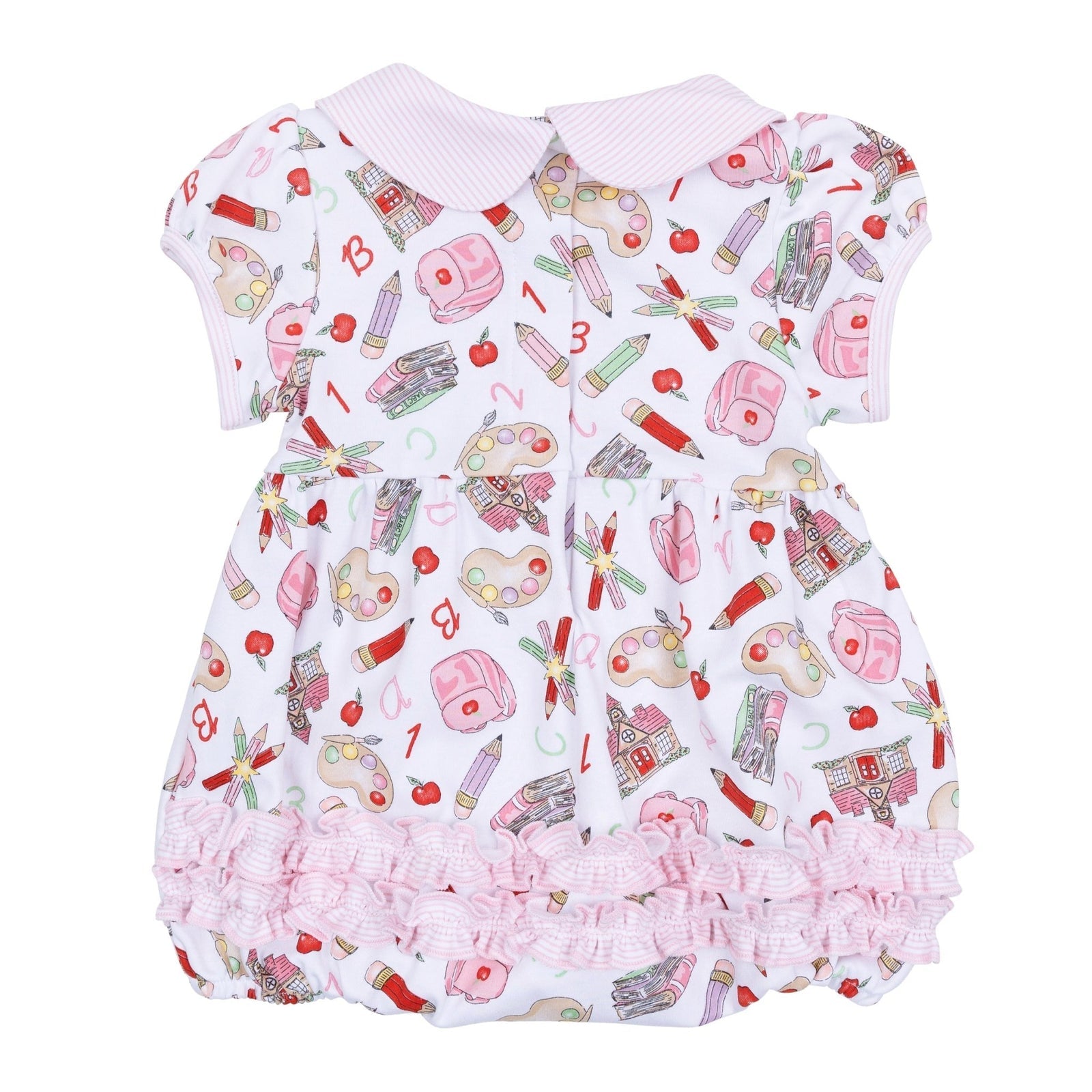 School Day Sweetness Collared Short Sleeve Bubble