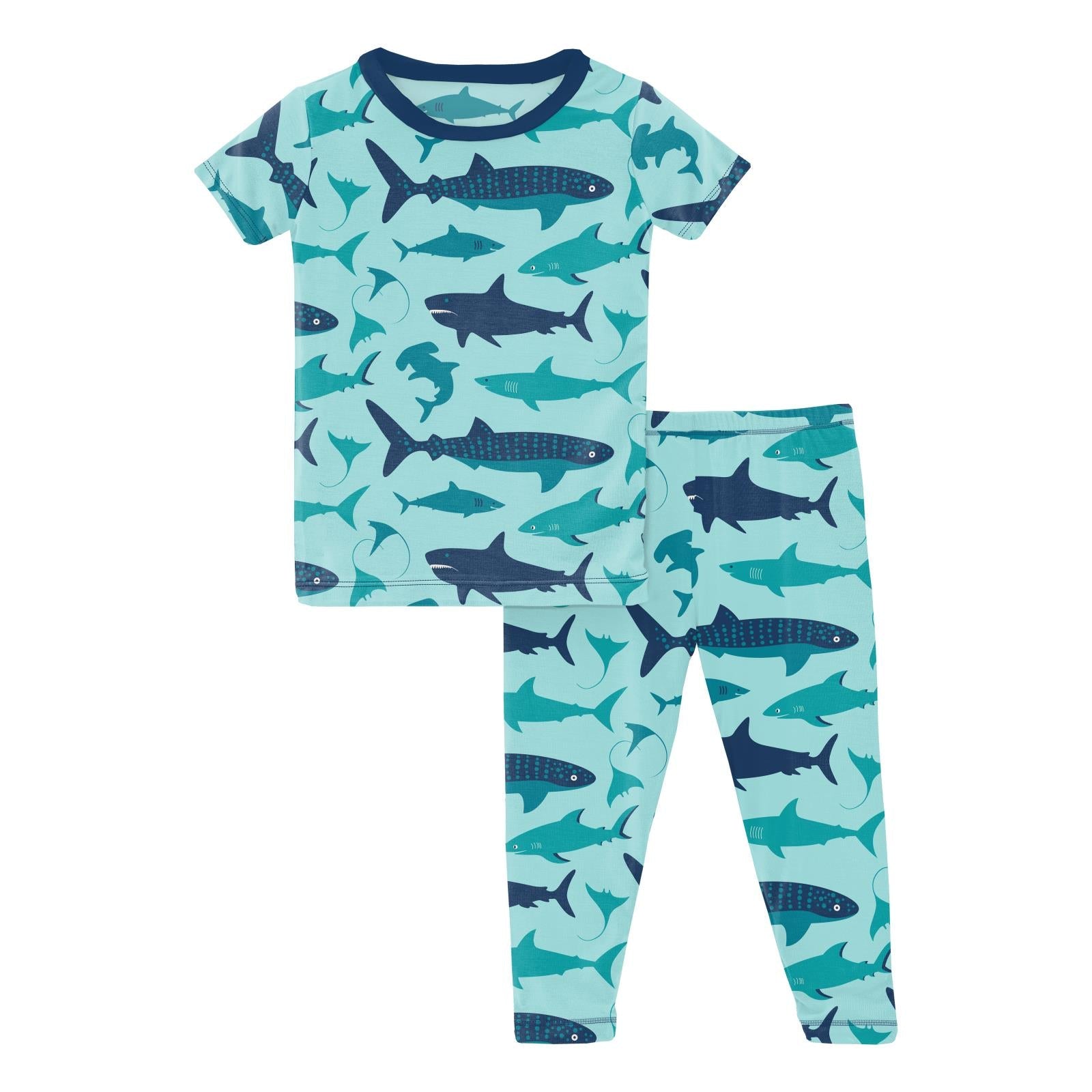 Short Sleeve Pajama Set | Summer Sky Shark Week