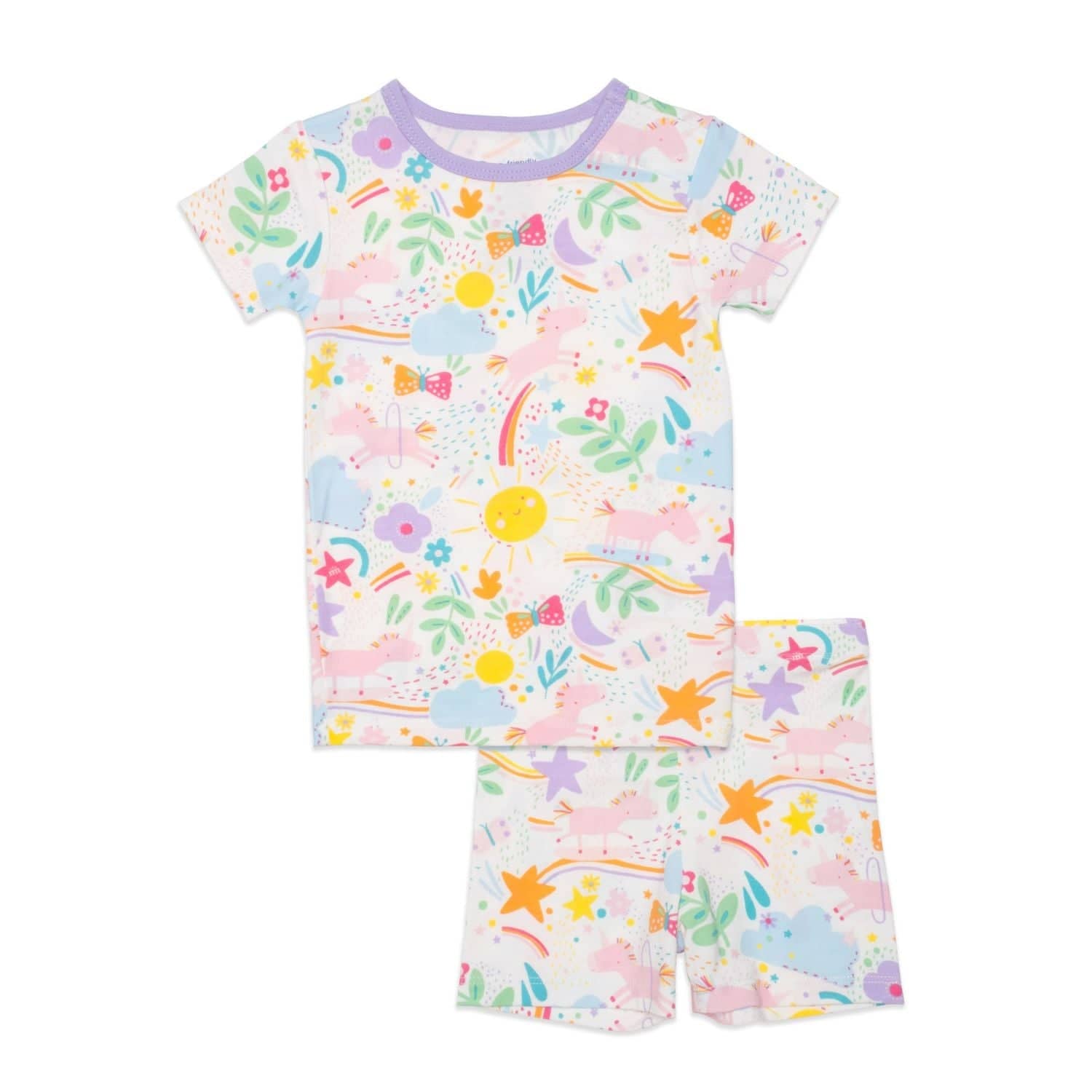 Sunny Day Vibes Modal Magnetic Toddler Shortie Pajama Set