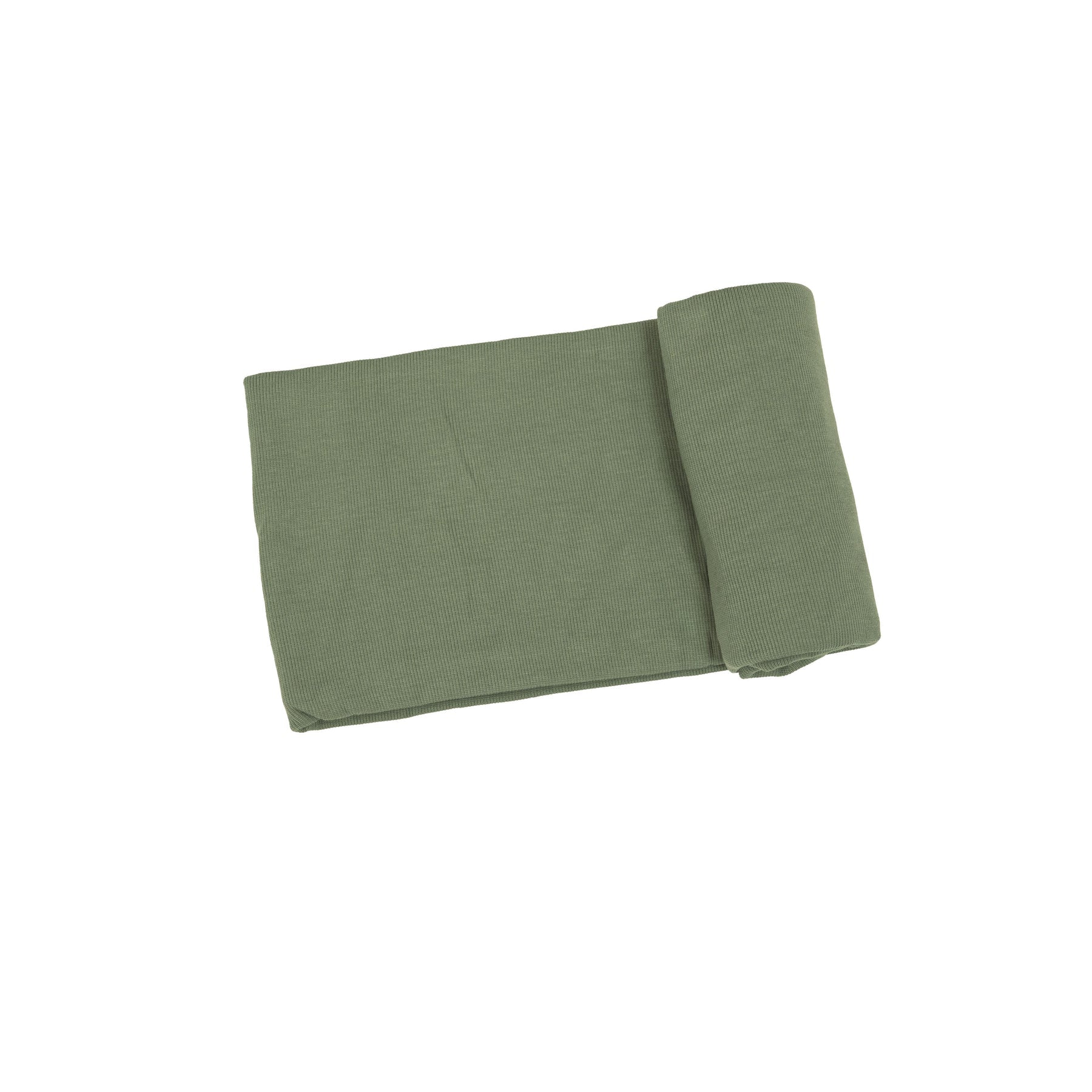 Solid Oil Green Rib Modal Swaddle Blanket