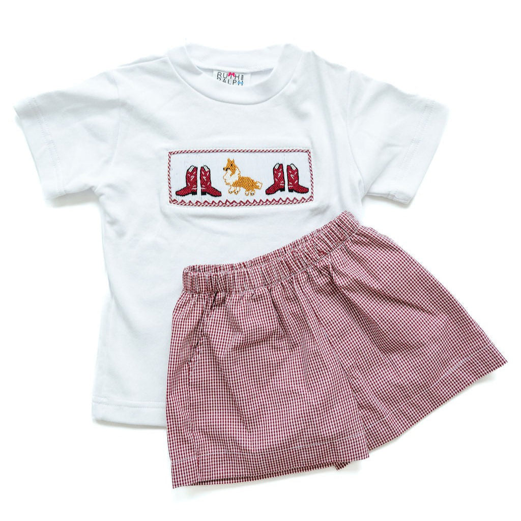 Welcome to College Station Beau Smocked Shorts Set