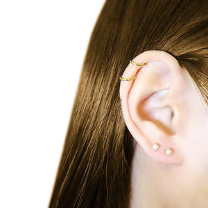 Tiny Pearl Screw Flat Back Earrings | 14k Gold