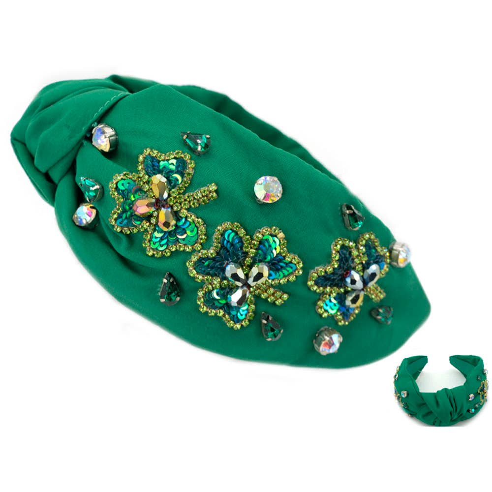 Sequin Shamrock Headband | Green or White