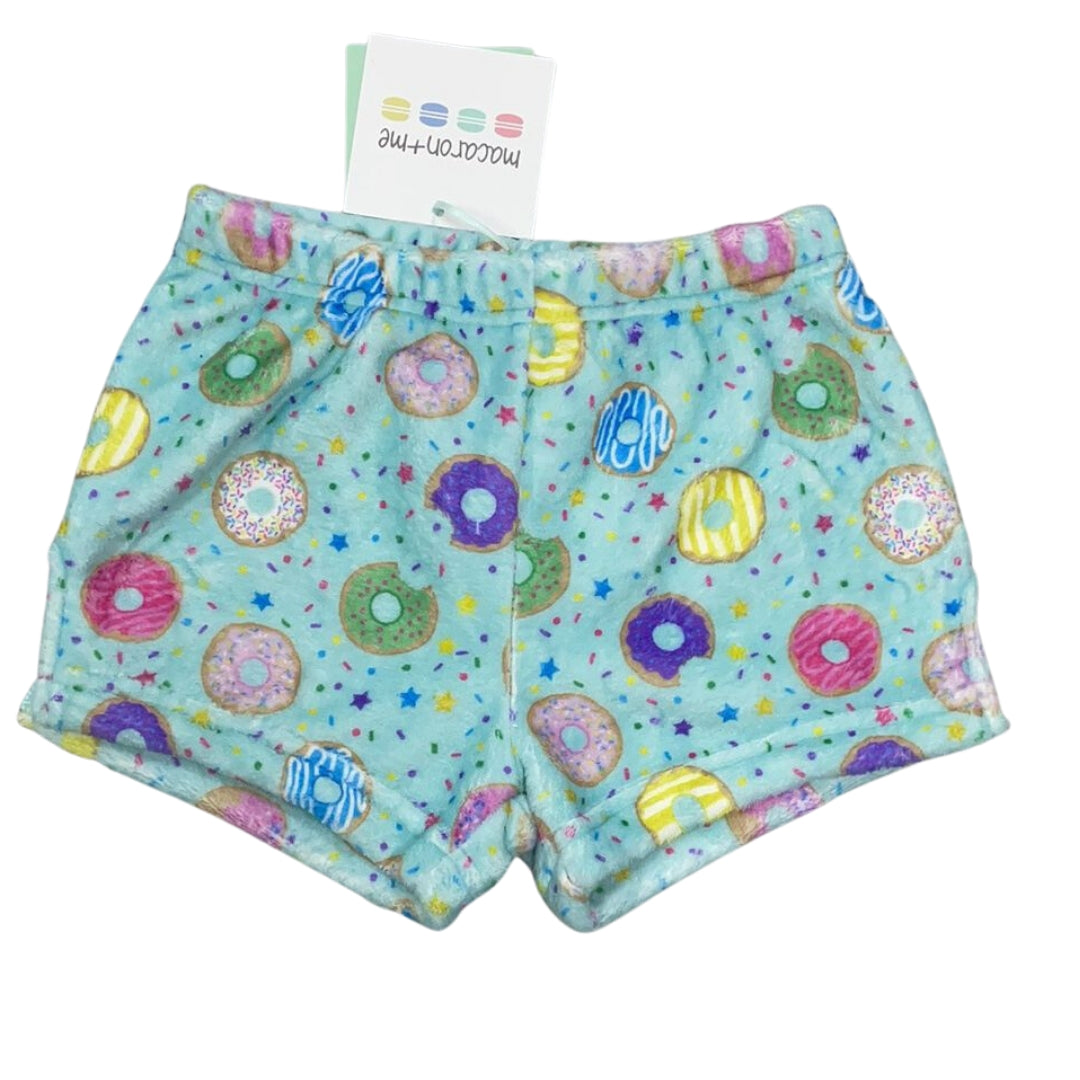 Turquoise Donuts Plush Shorts