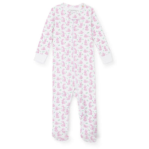 Parker Zipper Pajama | Bunny Hop Pink