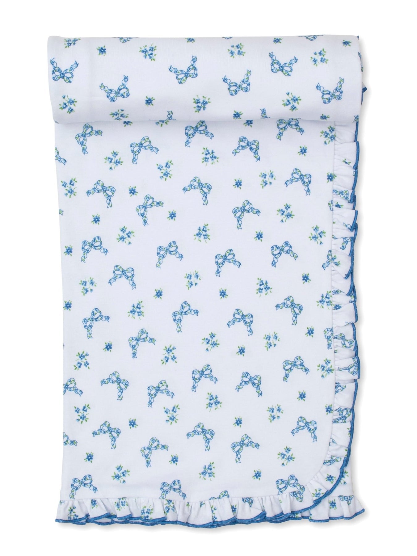 Blooming Bows Baby Blanket | Blue
