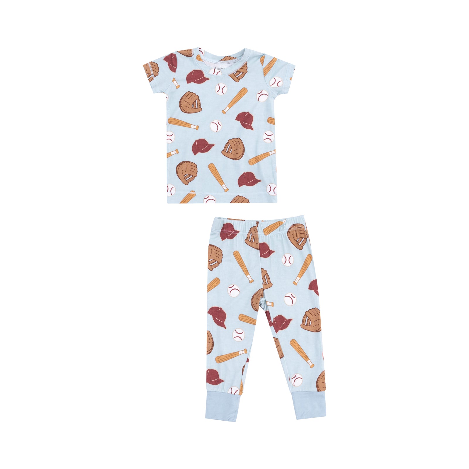 Baseball Short Sleeve Bamboo Loungewear Pajama Set