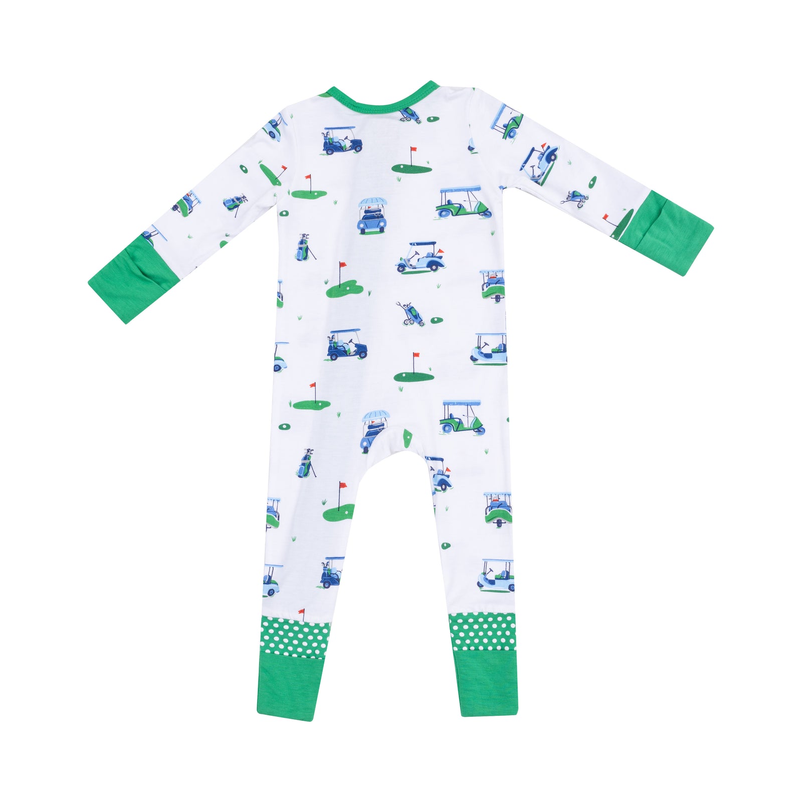 Vintage Golf Carts Bamboo 2 Way Zipper Romper