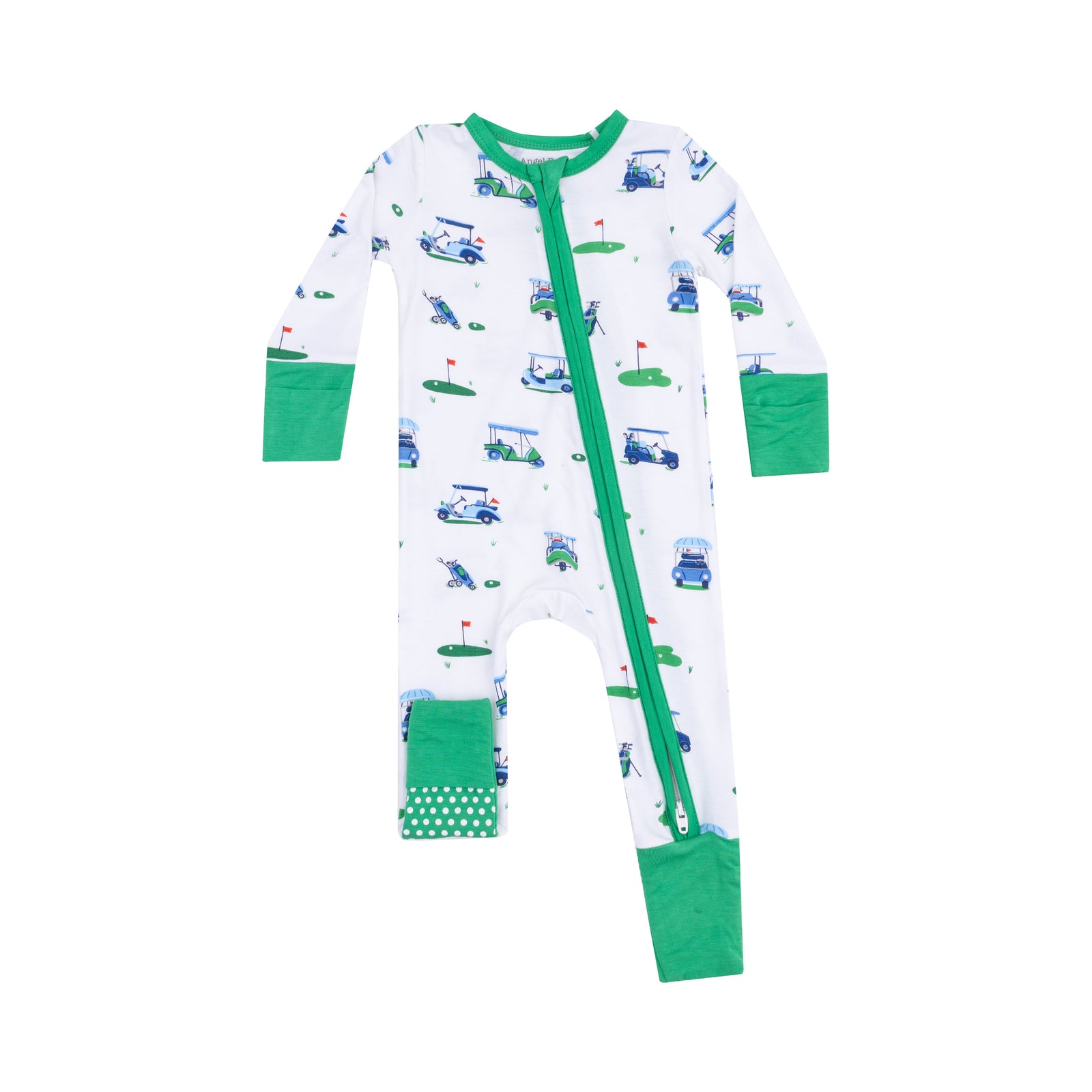 Vintage Golf Carts Bamboo 2 Way Zipper Romper