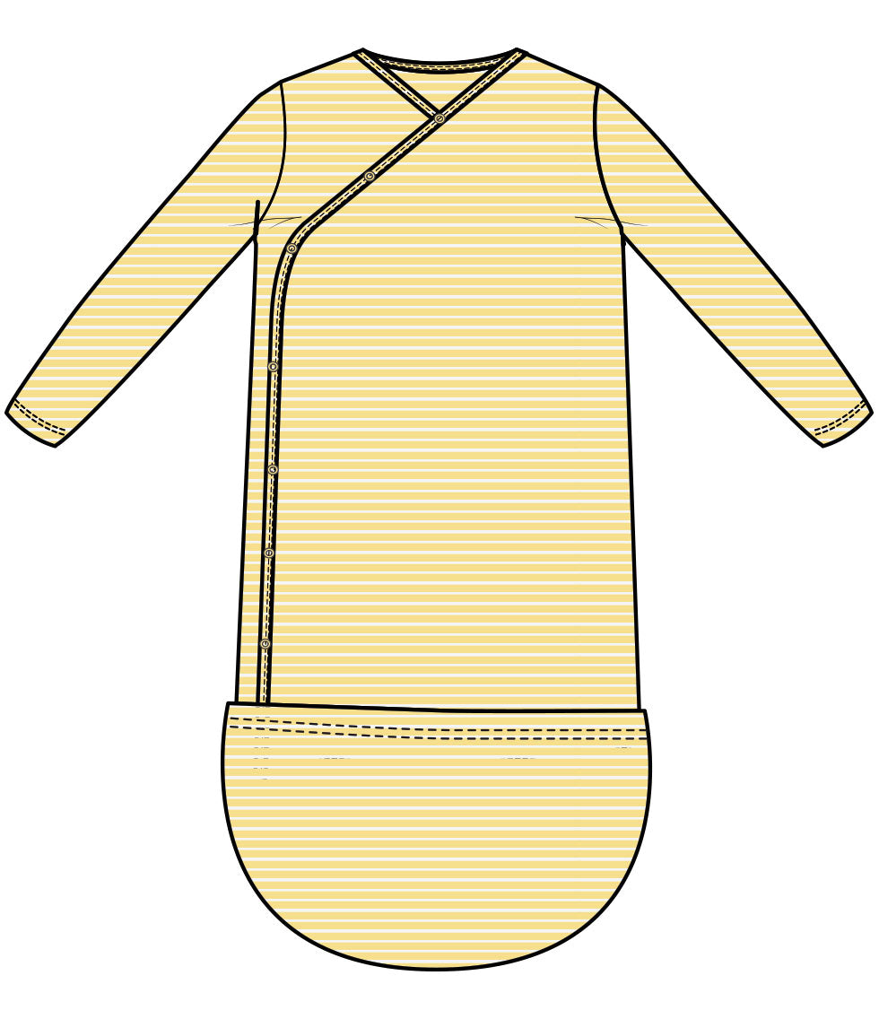 Stripe Baby Chicks Bamboo Bundle Gown