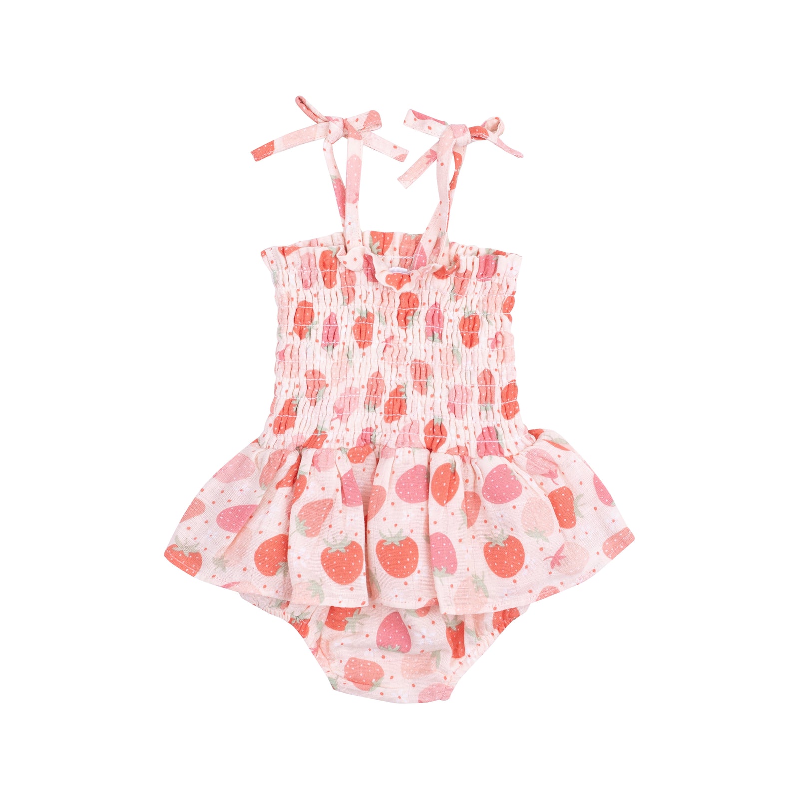 Strawberry Bliss Musing Smocked Bubble with Skirt