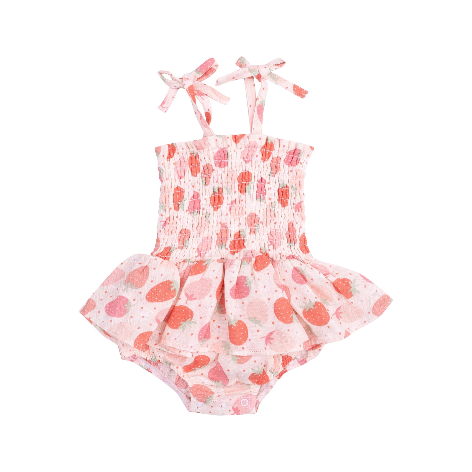 Strawberry Bliss Musing Smocked Bubble with Skirt