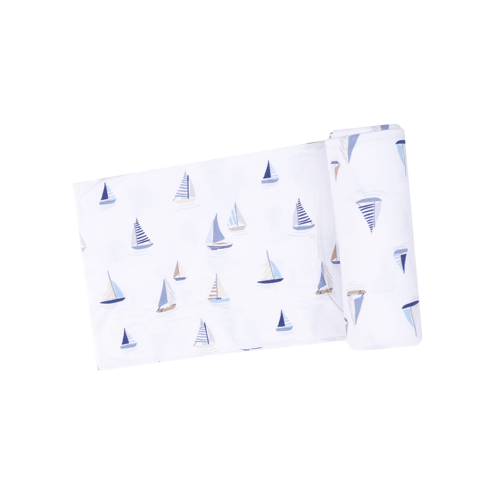Blue Sailboats Bamboo Swaddle Blanket