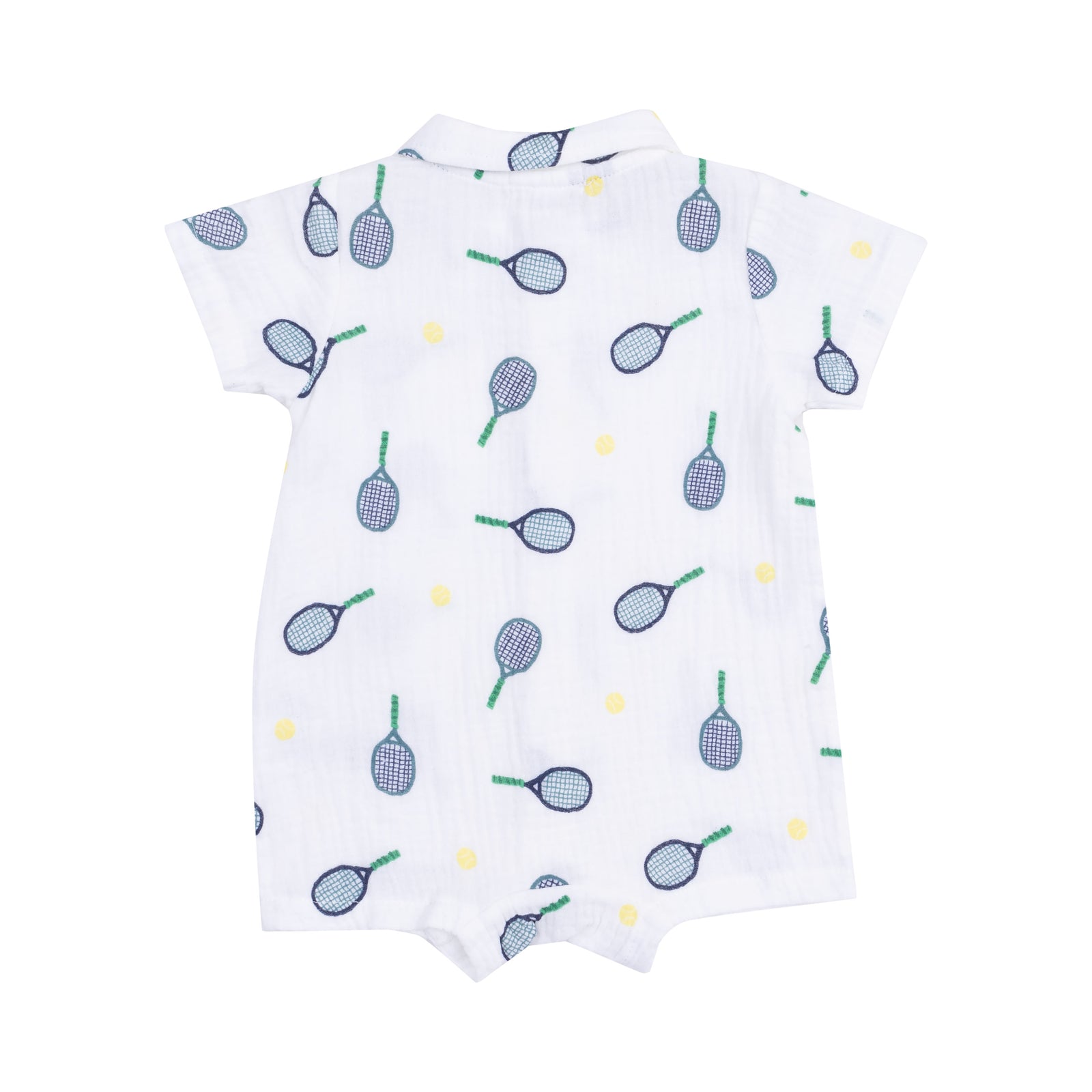 Tennis Muslin Button Down Polo Shortie