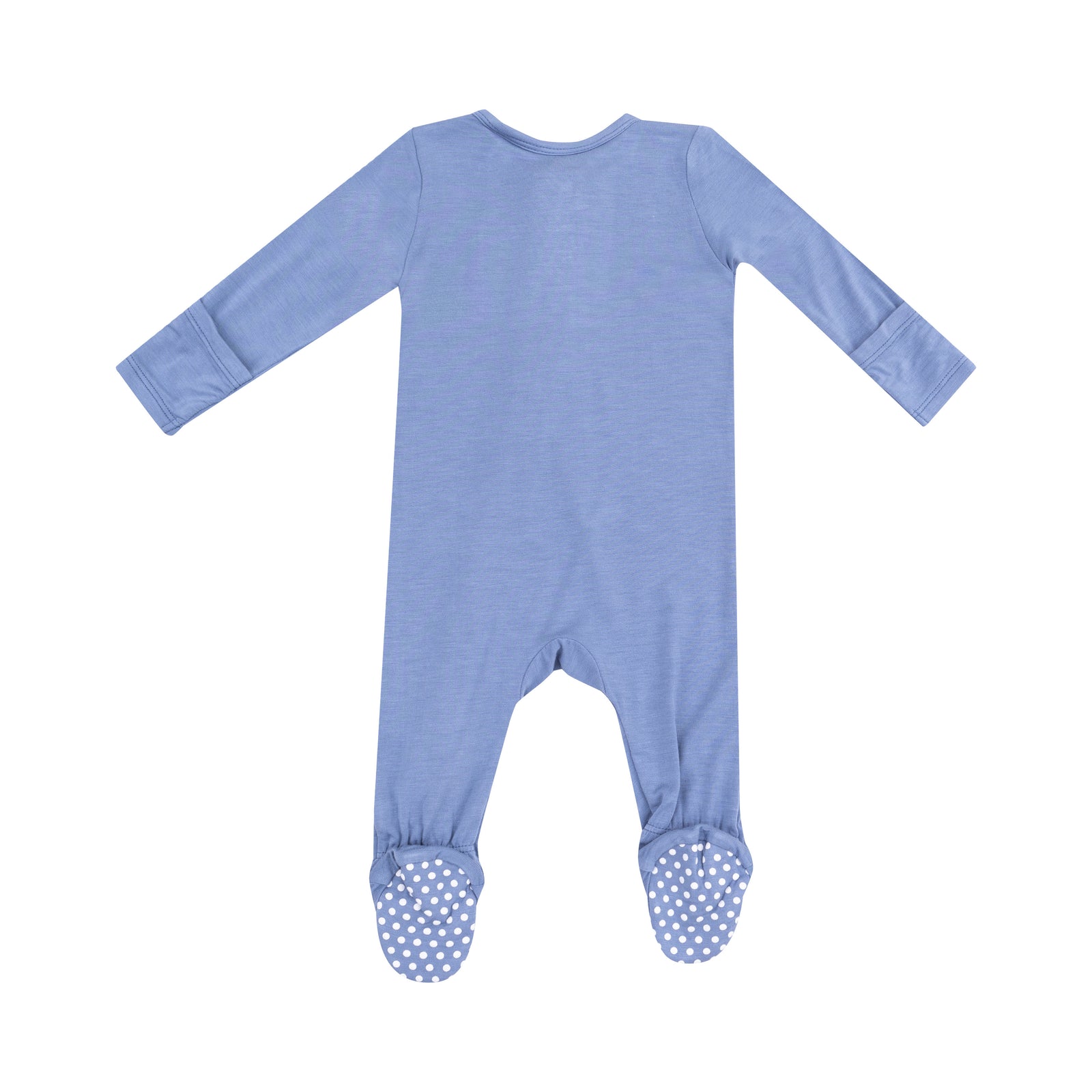 Solid Country Blue Bamboo 2 Way Zipper Footie