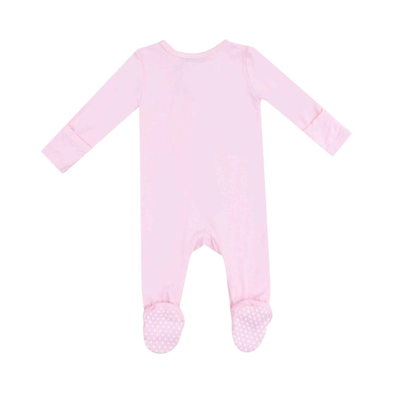 Solid Tickled Pink Bamboo 2 Way Zipper Footie