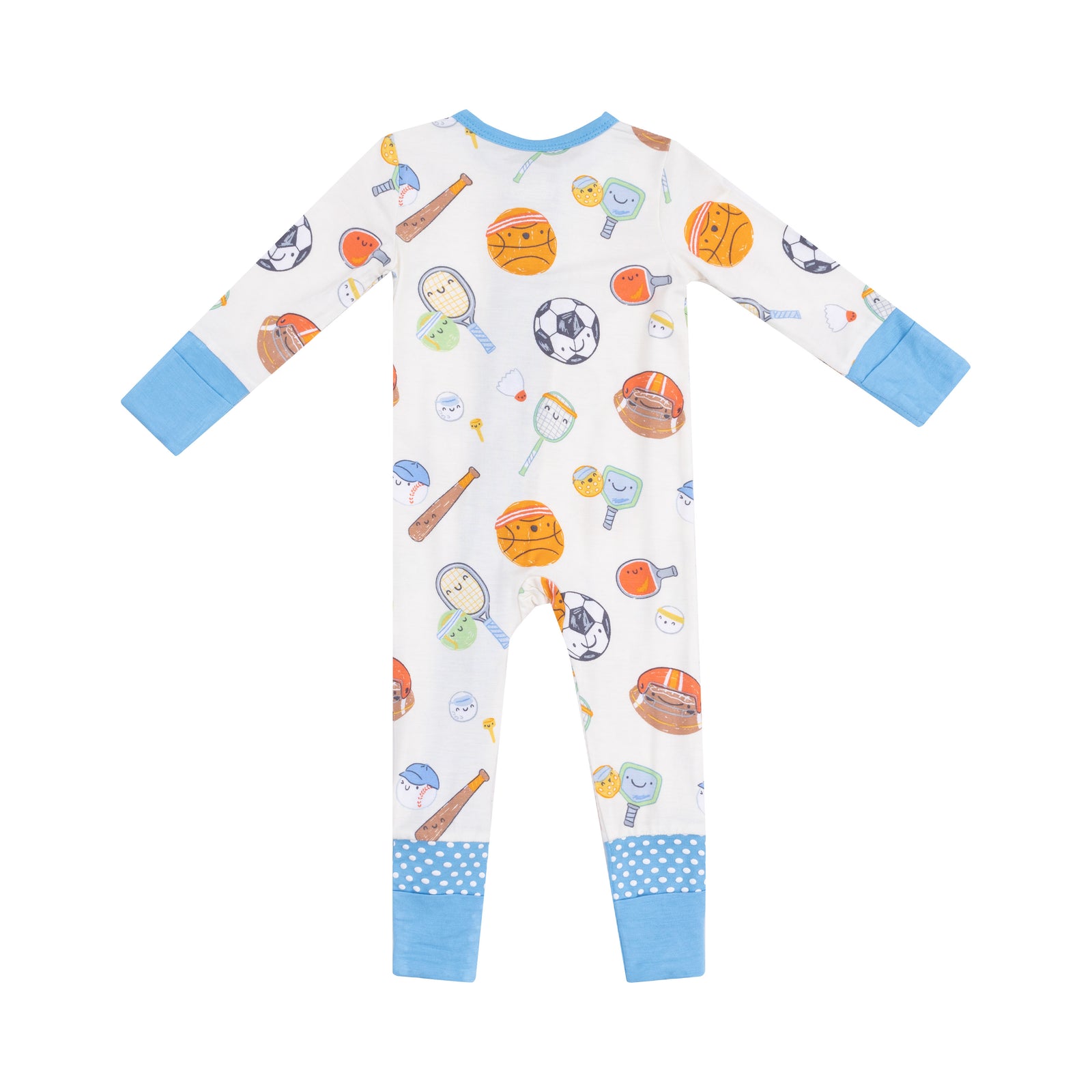 Sports Ball Friends Bamboo 2 Way Zipper Romper