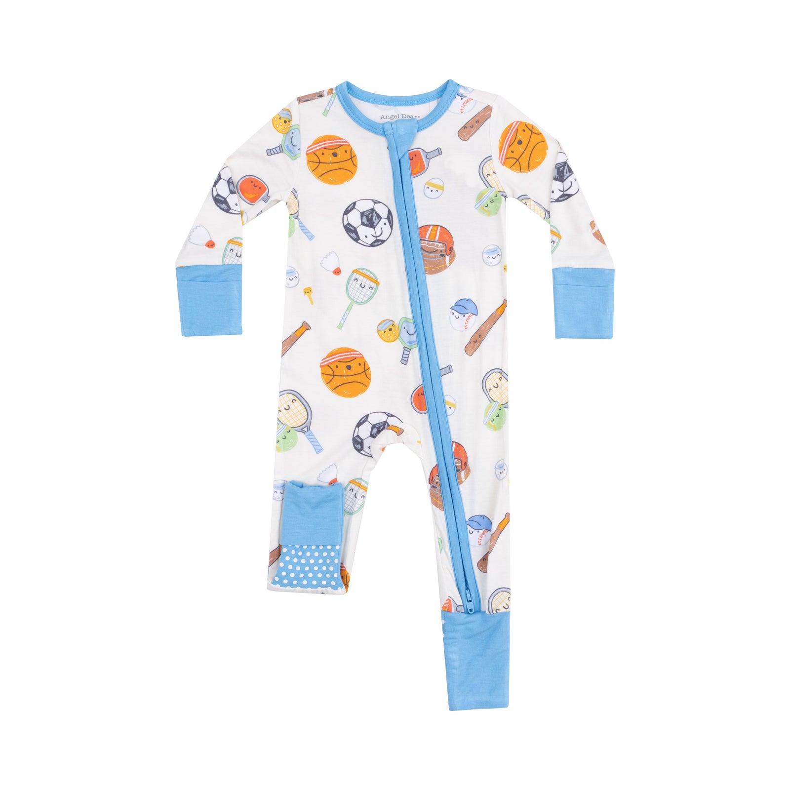 Sports Ball Friends Bamboo 2 Way Zipper Romper