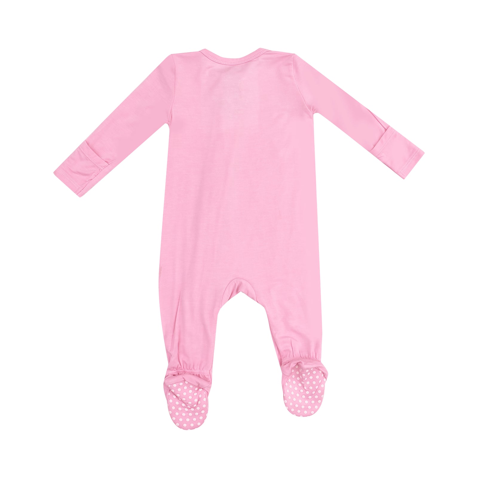 Solid Begonia Pink Bamboo 2 Way Zipper Footie