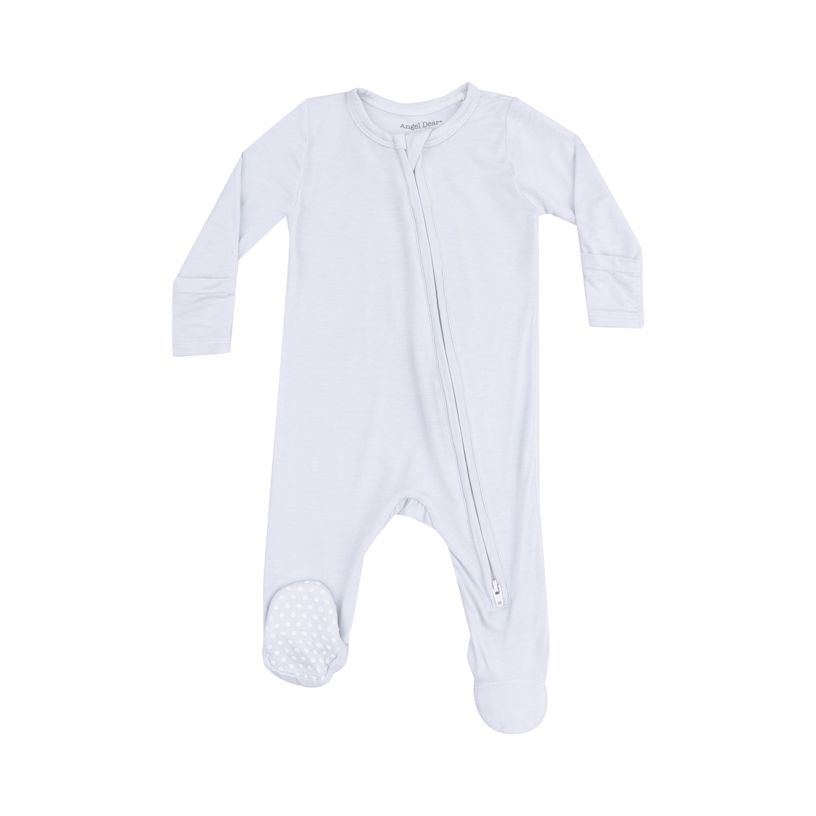 Solid Classic Blue Bamboo 2 Way Zipper Footie