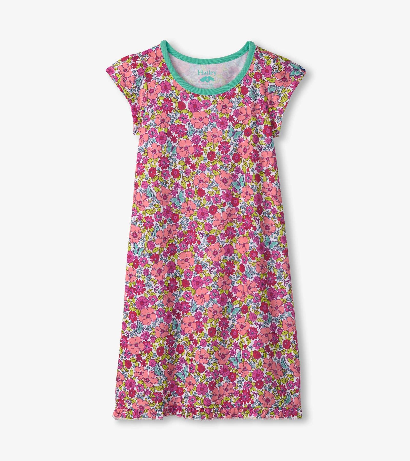 Groovy Flowers Ruffle Hem Nightgown