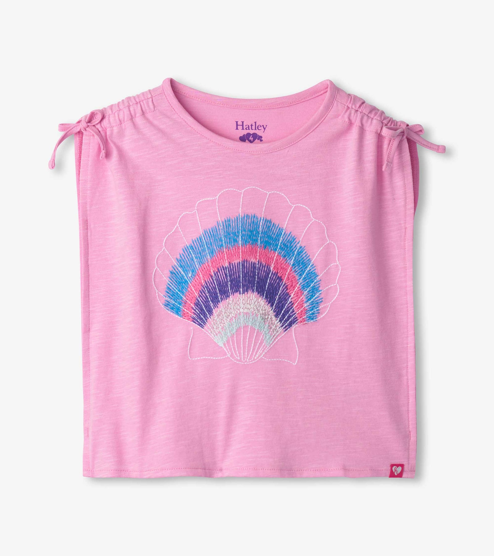 Lilac Shell Cinched Shoulder Top