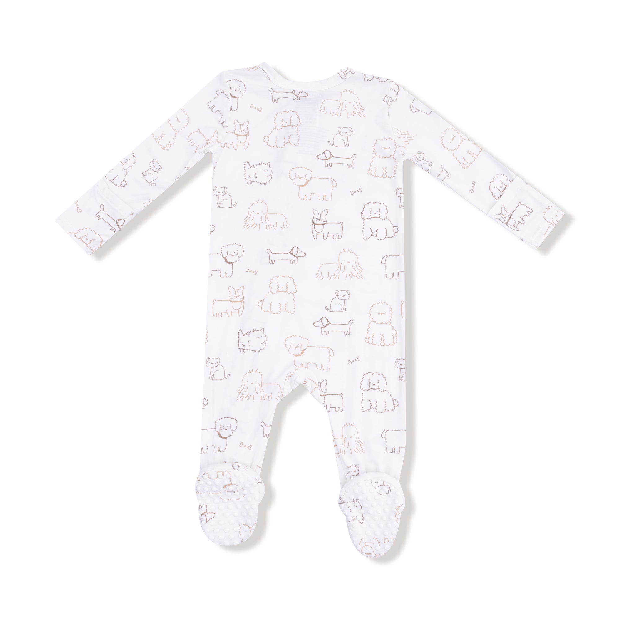 Neutral Pups Bamboo 2 Way Zipper Footie or Romper