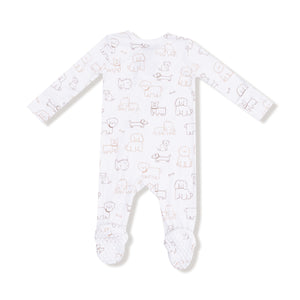 Neutral Pups Bamboo 2 Way Zipper Footie or Romper
