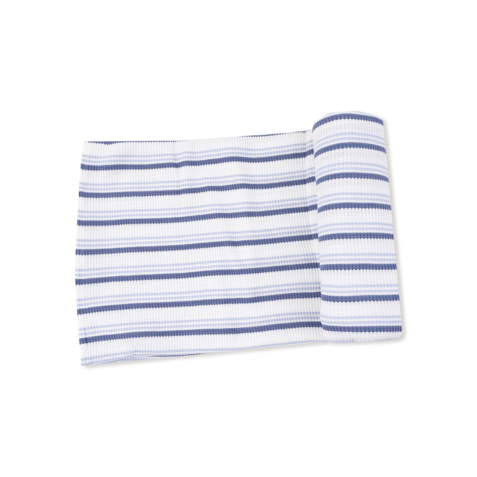 Vintage Blue Stripe Waffle Knit Swaddle Blanket